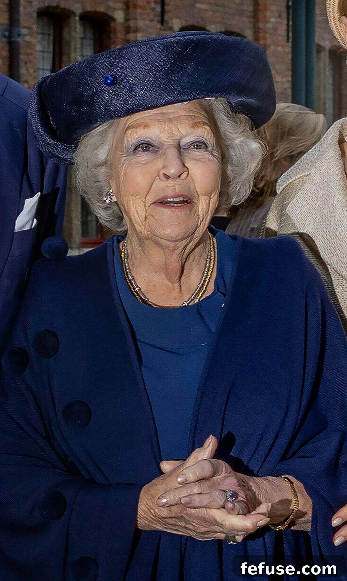 Princess Beatrix showcasing her sapphire and diamond jewelry at the Four Freedoms Awards
