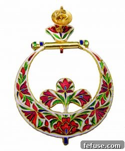 Exquisite Polki Diamond and Meena Jadau Earrings