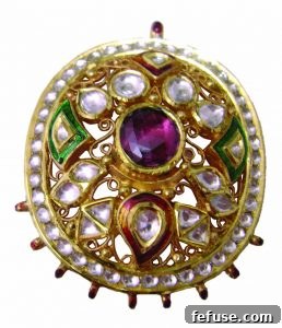 Elegant Kundan Meena Jadau Earring with artistic design