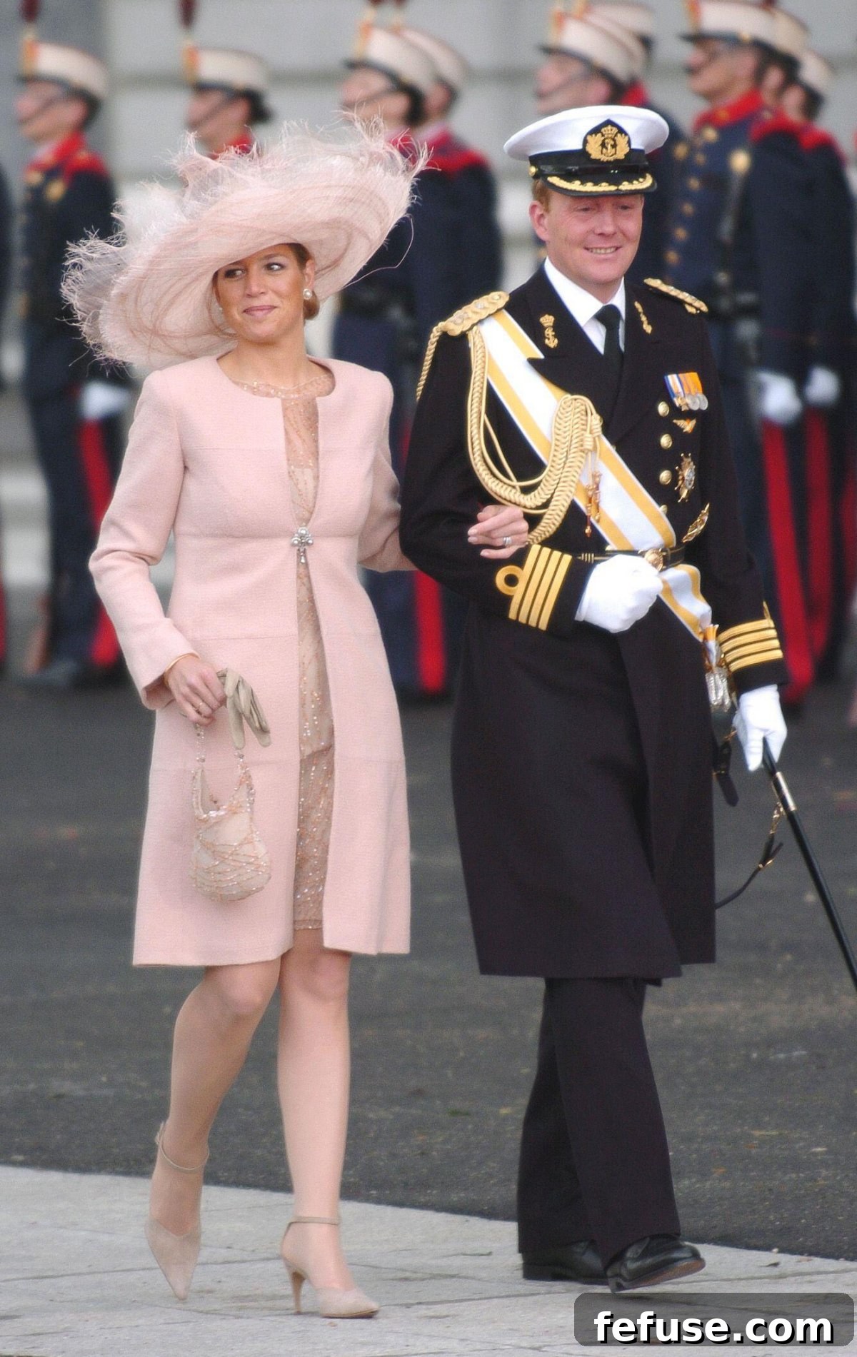 The Prince of Orange and Princess Maxima of the Netherlands attend the wedding of the Prince of Asturias and Letizia Ortiz Rocasolano at the Cathedral of Santa Maria la Real de la Almudena in Madrid in May 22, 2004 (Abaca Press/Alamy)