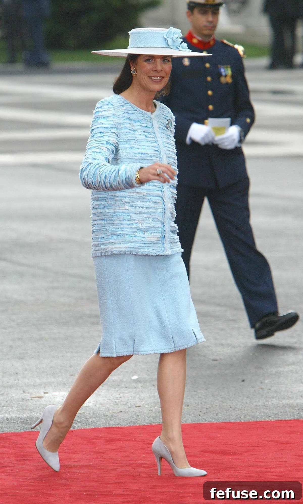 Princess Caroline of Monaco attends the wedding of the Prince of Asturias and Letizia Ortiz Rocasolano at the Cathedral of Santa Maria la Real de la Almudena in Madrid in May 22, 2004 (Abaca Press/Alamy)
