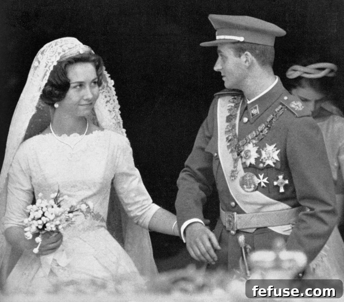 King Juan Carlos and Queen Sofia of Spain are pictured on their wedding day in Athens, May 14, 1962 (Chronicle/Alamy)