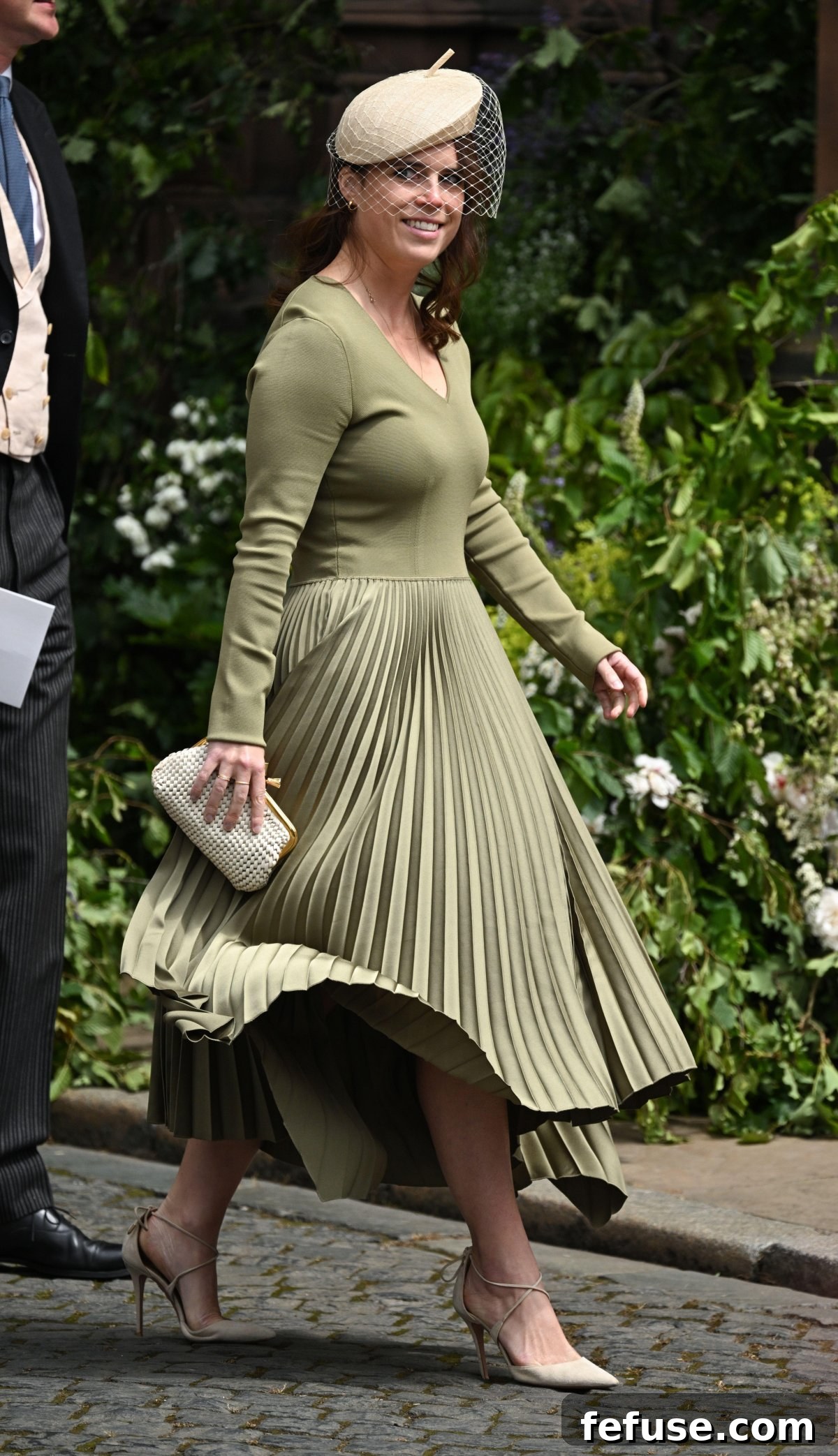 Princess Eugenie attends the wedding of the Duke and Duchess of Westminster at Chester Cathedral on June 7, 2024 (Doug Peters/EMPICS/Alamy)