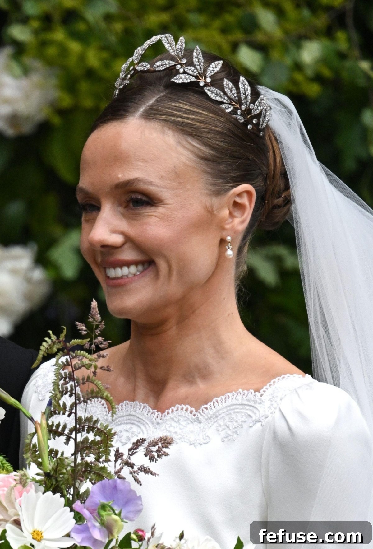 The Duchess of Westminster is pictured on her wedding day at Chester Cathedral, June 7, 2024 (Doug Peters/EMPICS/Alamy)
