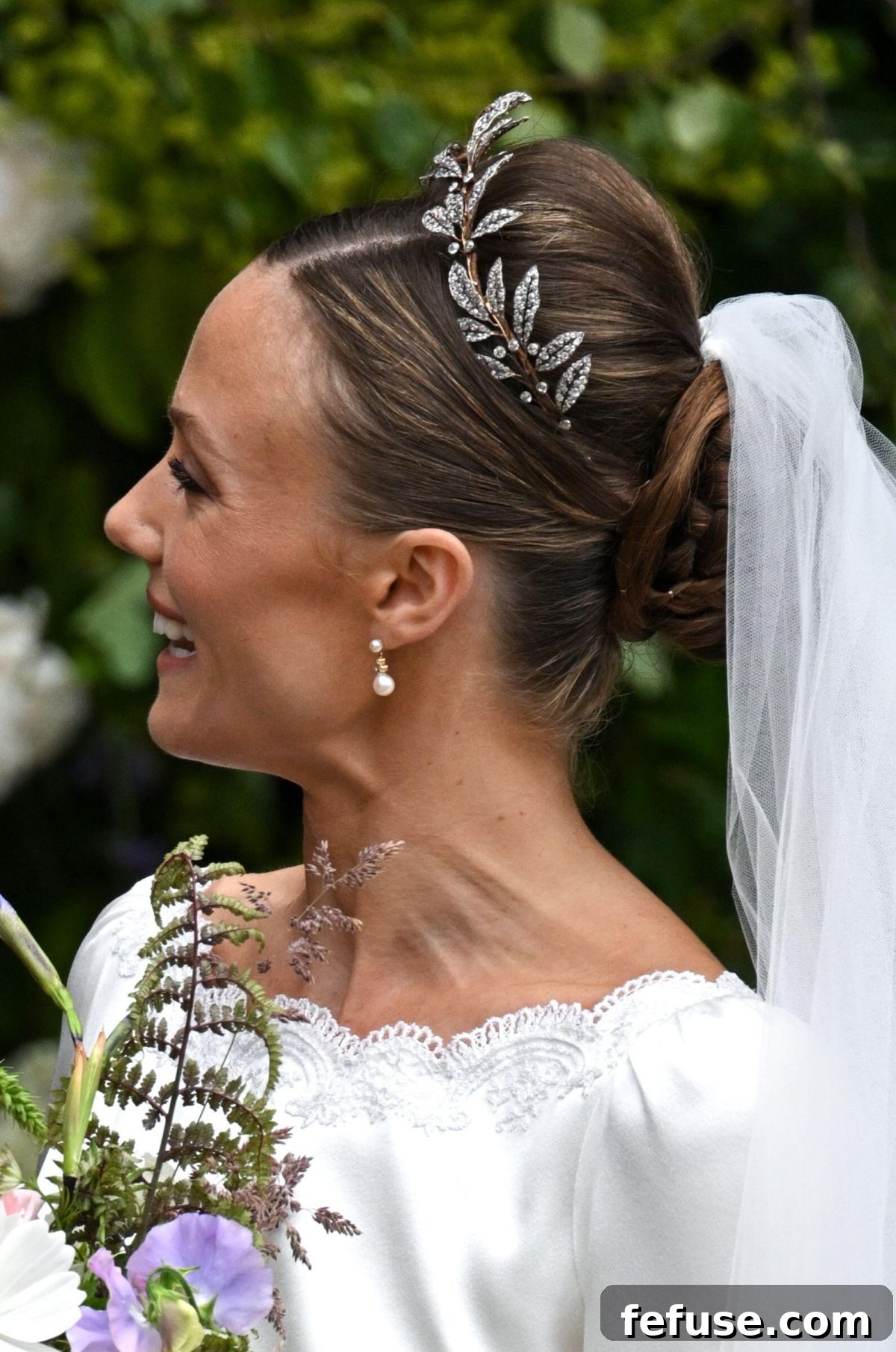 The Duchess of Westminster is pictured on her wedding day at Chester Cathedral, June 7, 2024 (Doug Peters/EMPICS/Alamy)