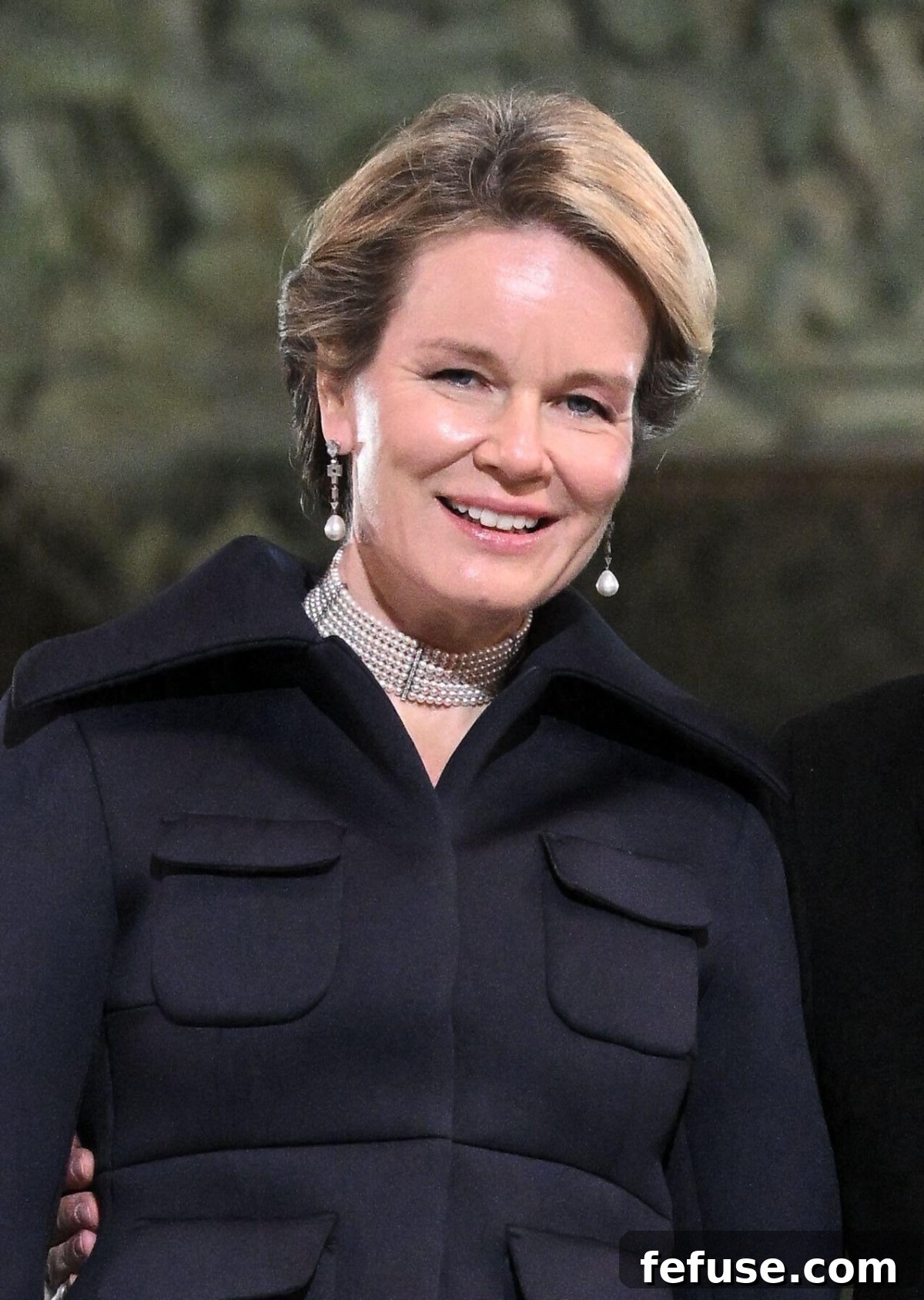 The Queen of the Belgians attends the reopening ceremony of the restored Cathedral of Notre Dame in Paris on December 7, 2024 (Eliot Blondet/Abaca Press/Alamy)