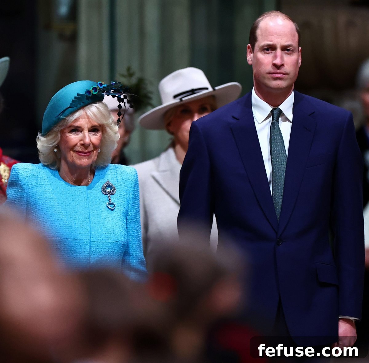 The Queen and the Prince of Wales attend the Commonwealth Day service at Westminster Abbey in London on March 11, 2024 (Henry Nicholls/PA Images/Alamy)