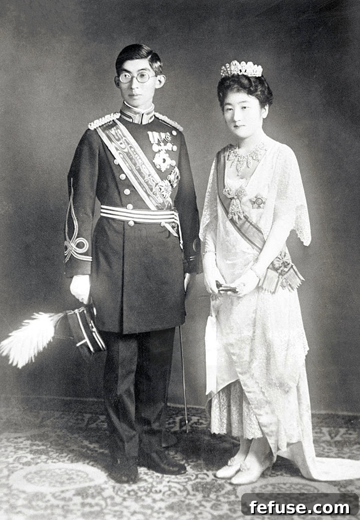 Prince Chichibu and Setsuko Matsudaira on their wedding day, September 1928 (Wikimedia Commons)