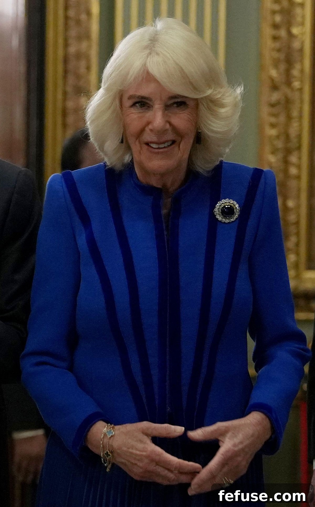 Queen Camilla attends a Commonwealth Day reception at Marlborough House in London on March 10, 2025 (Alistair Grant/PA Images/Alamy)