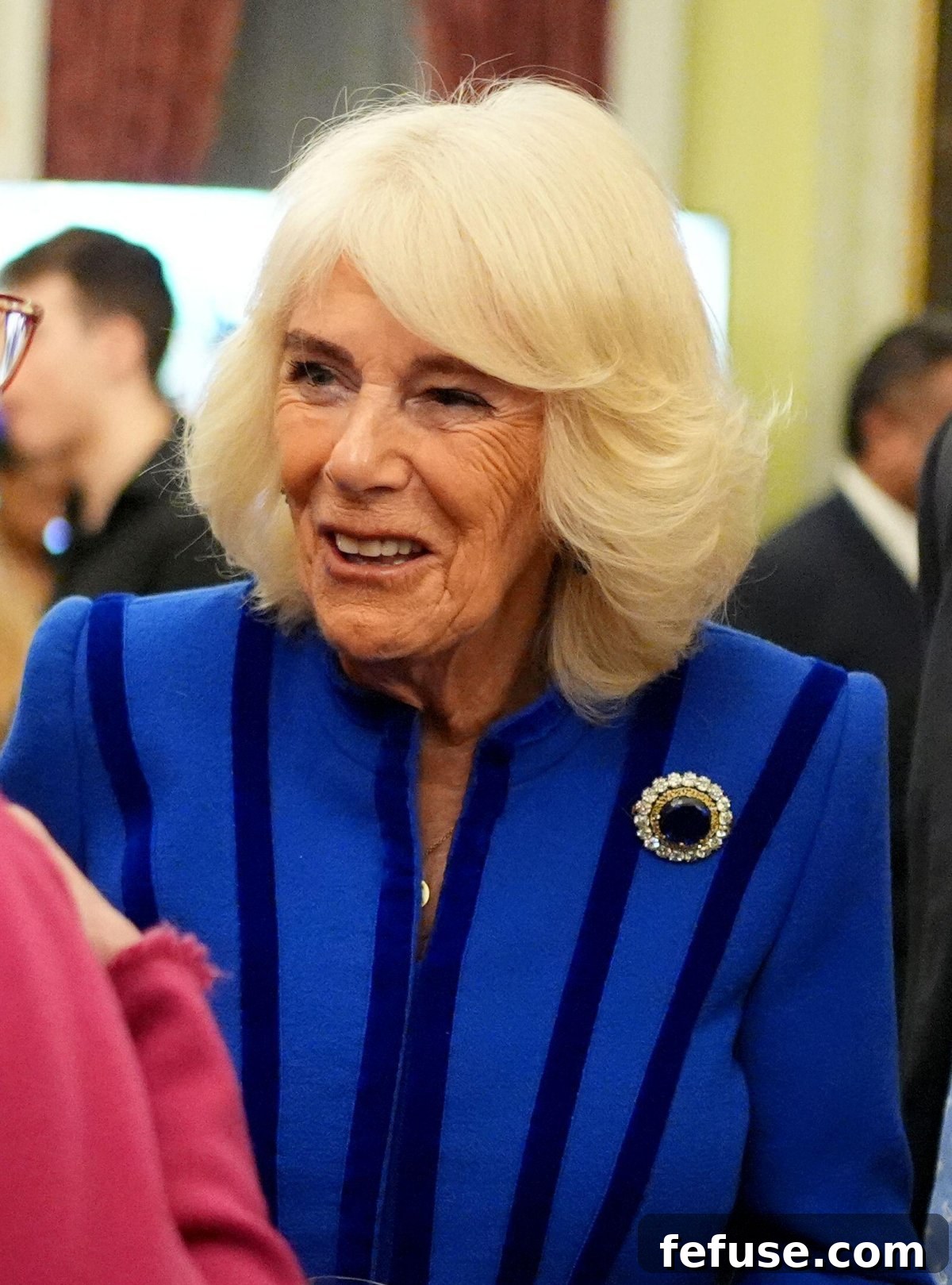 Queen Camilla attends a Commonwealth Day reception at Marlborough House in London on March 10, 2025 (Aaron Chown/PA Images/Alamy)