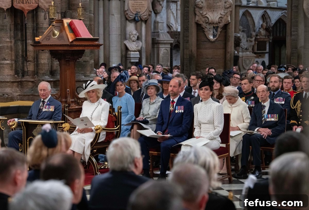 The Crown's Jewels: VE Day Elegance at Westminster Abbey 3 Members of the British royal family attend a service of thanksgiving on the 80th anniversary of VE Day at Westminster Abbey in London on May 8, 2025 (Julian Simmonds/PA Images/Alamy)