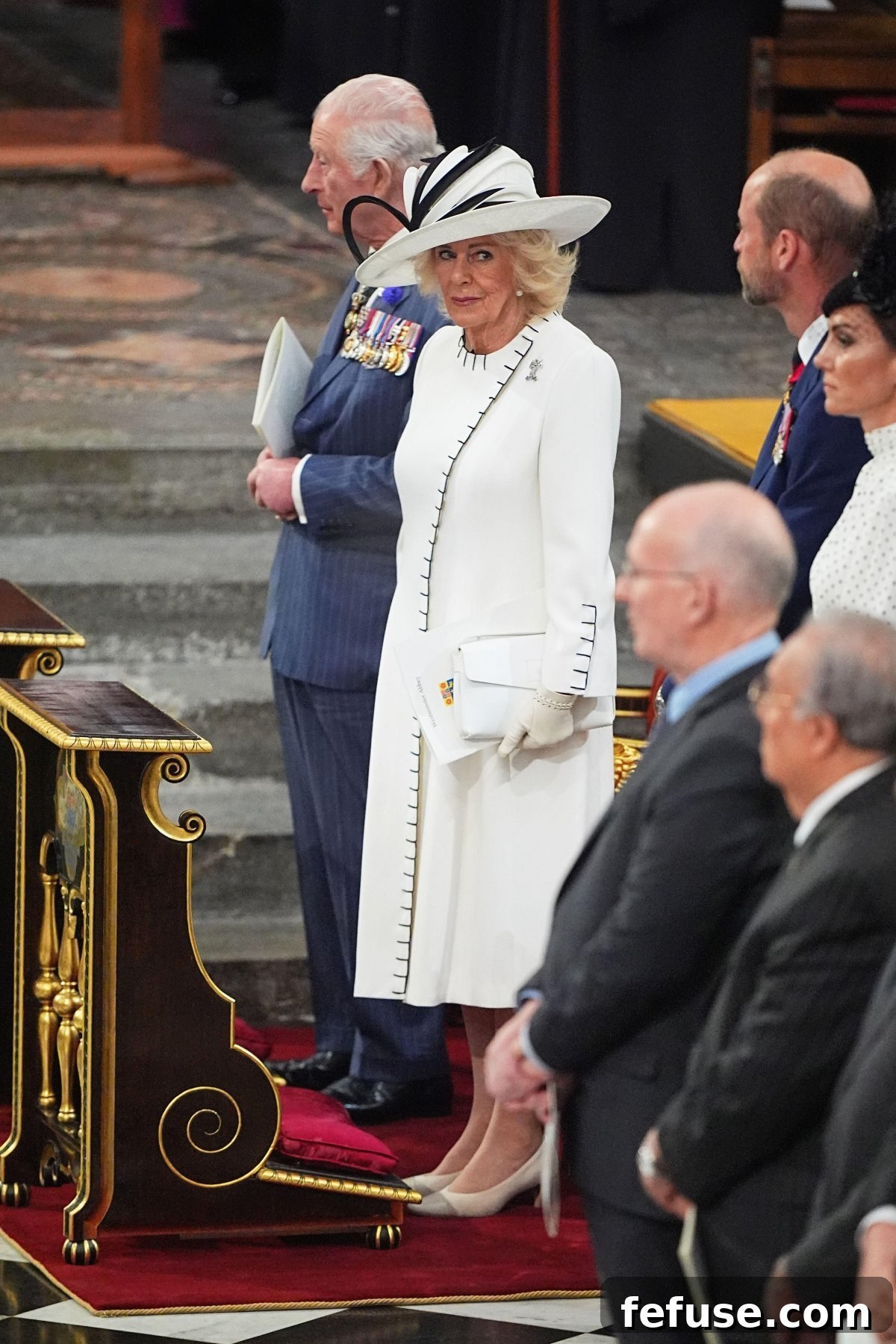 The Crown's Jewels: VE Day Elegance at Westminster Abbey 4 King Charles III and Queen Camilla attend a service of thanksgiving on the 80th anniversary of VE Day at Westminster Abbey in London on May 8, 2025 (Aaron Chown/PA Images/Alamy)