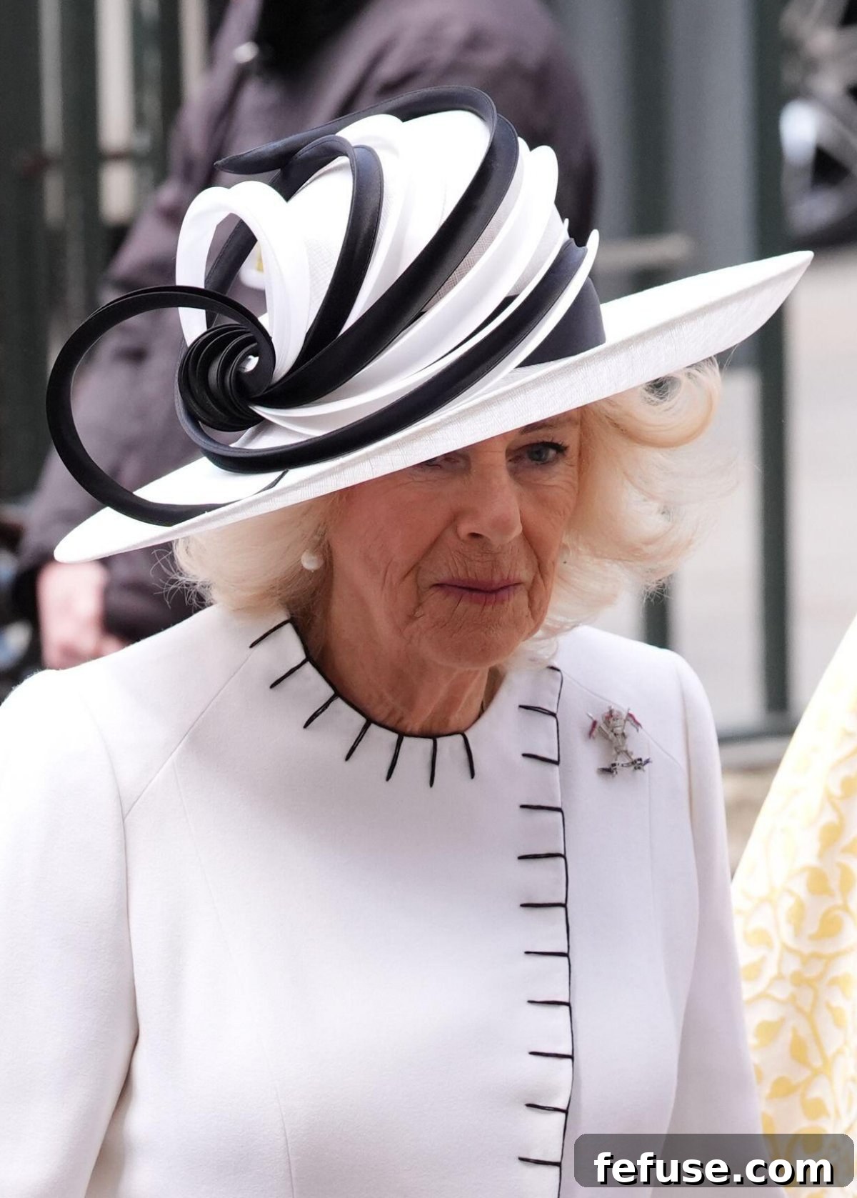 The Crown's Jewels: VE Day Elegance at Westminster Abbey 5 Queen Camilla attends a service of thanksgiving on the 80th anniversary of VE Day at Westminster Abbey in London on May 8, 2025 (Jonathan Brady/PA Images/Alamy)