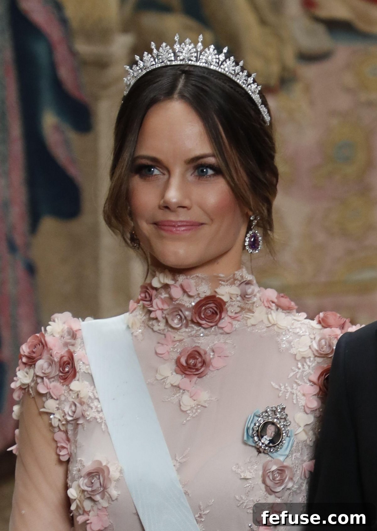 Princess Sofia of Sweden attends the King's Dinner for Nobel laureates at the Royal Palace in Stockholm on December 11, 2019 (Christine Olsson/TT News Agency/Alamy)