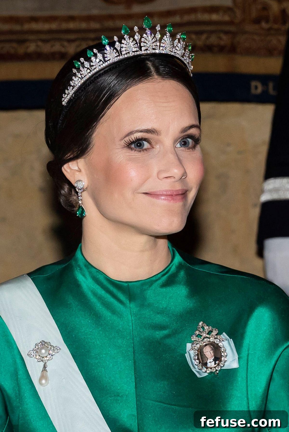 Princess Sofia of Sweden attends an official dinner at the Royal Palace in Stockholm on April 6, 2022 (Robert Eklund/Stella Pictures/Abaca Press/Alamy)