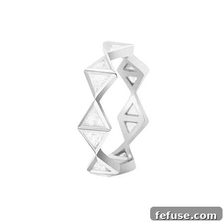 Melissa Kaye Trillion-Shape Diamond Band in 18k White Gold