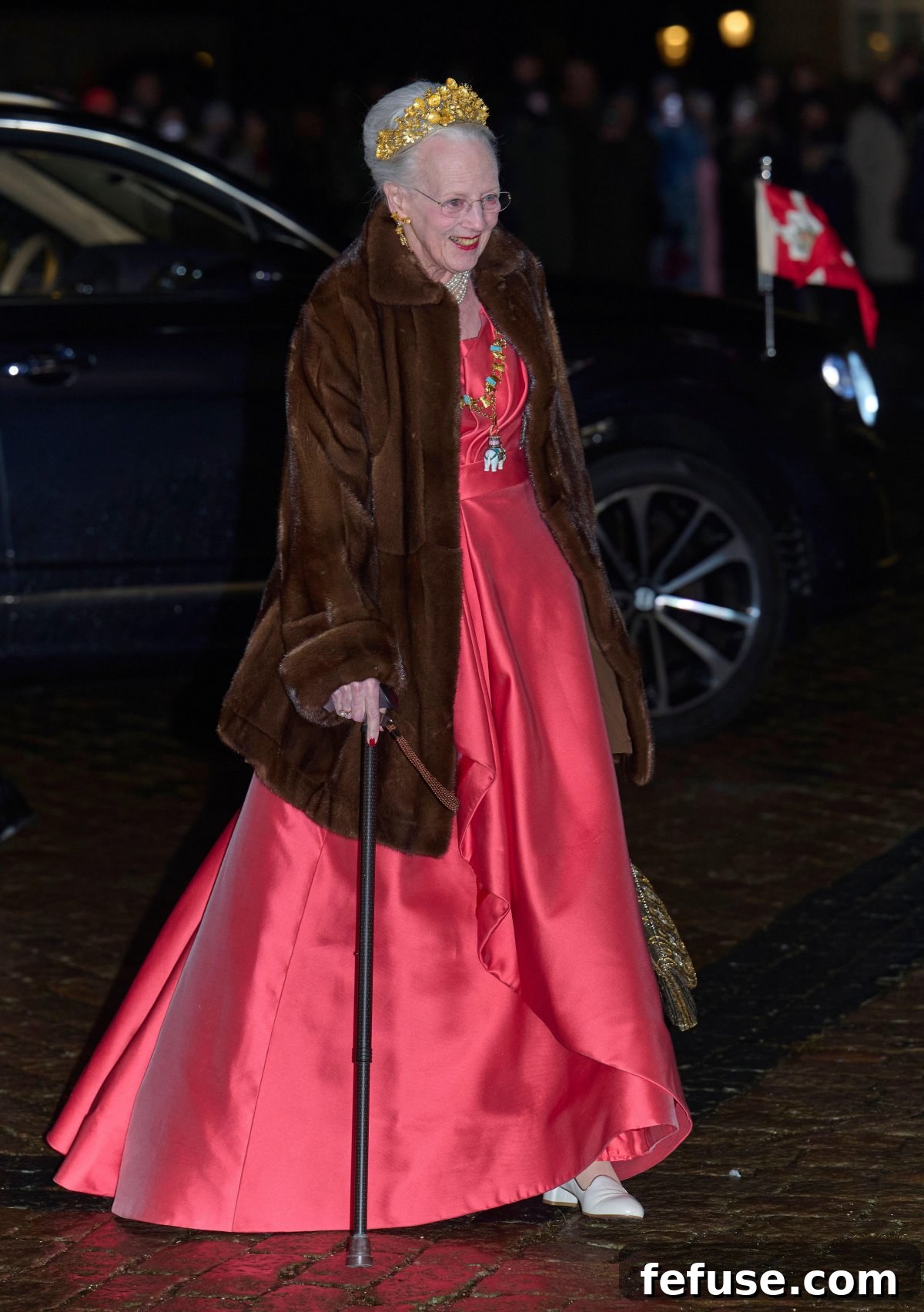 Queen Margrethe of Denmark attends the New Year's Levee at Amalienborg Palace in Copenhagen on January 1, 2025 (Stefan Lindblom/TT News Agency/Alamy)