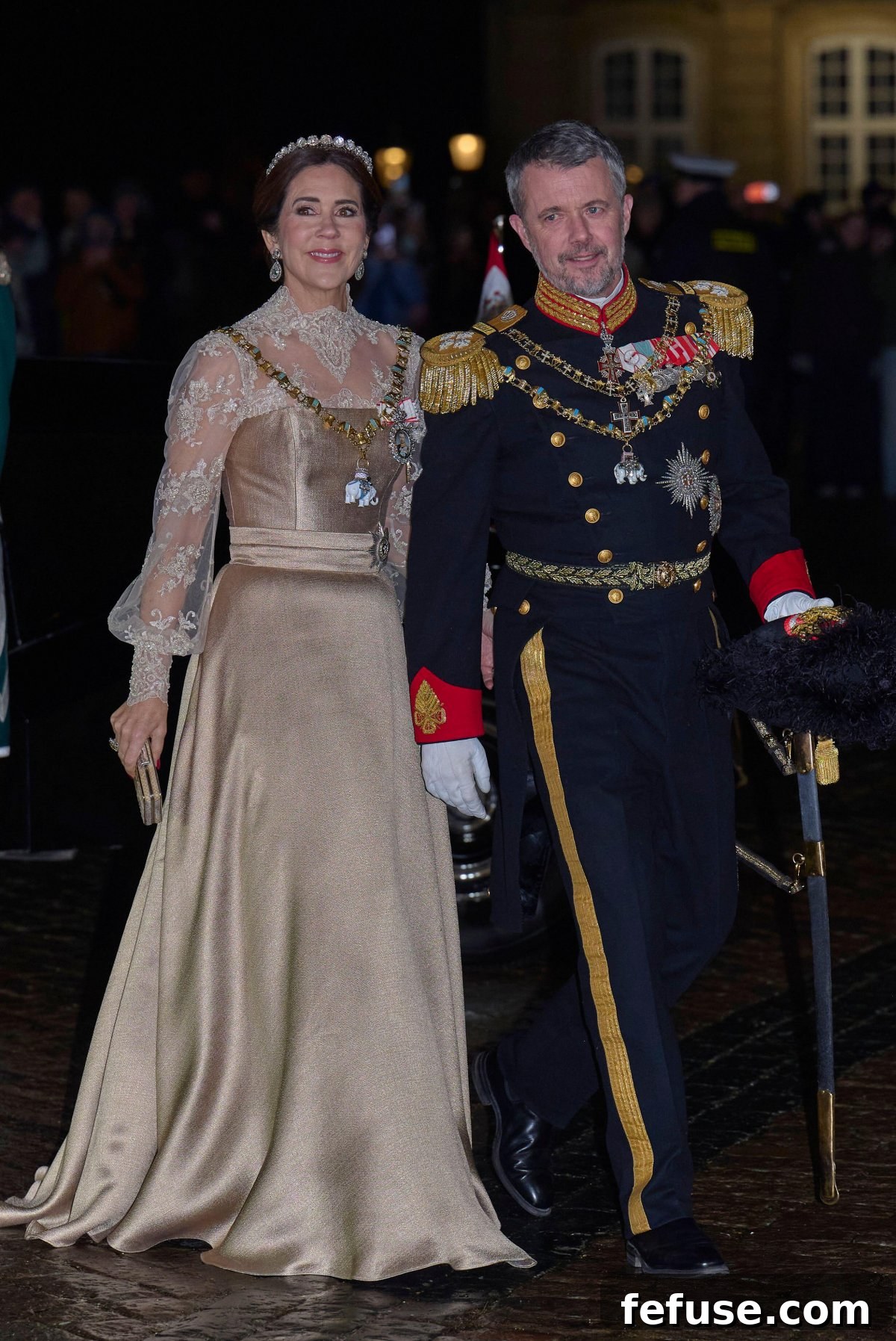The King and Queen of Denmark attend the New Year's Levee at Amalienborg Palace in Copenhagen on January 1, 2025 (Stefan Lindblom/TT News Agency/Alamy)