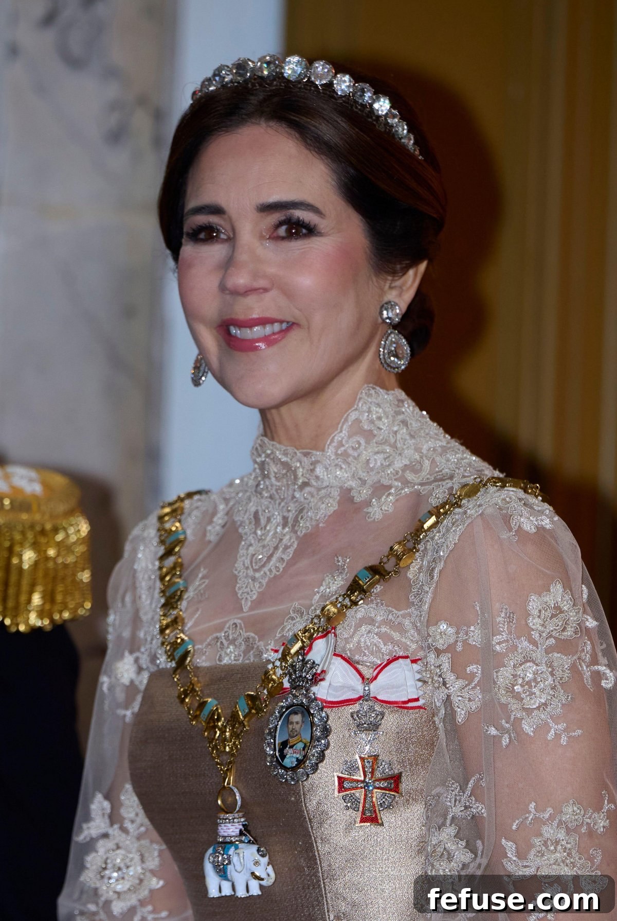The Queen of Denmark attends the New Year's Levee at Amalienborg Palace in Copenhagen on January 1, 2025 (Stefan Lindblom/TT News Agency/Alamy)