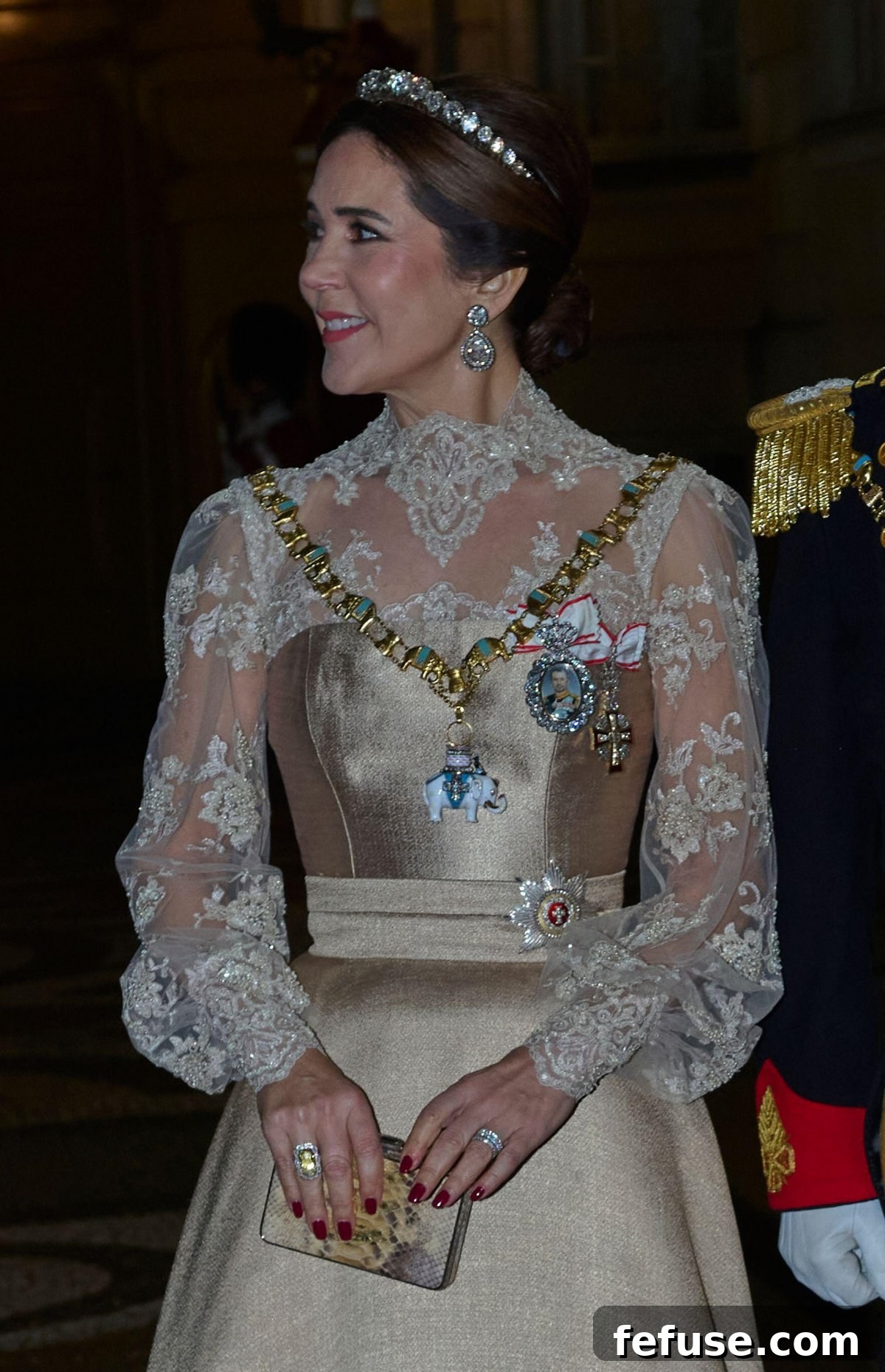 The Queen of Denmark attends the New Year's Levee at Amalienborg Palace in Copenhagen on January 1, 2025 (Stefan Lindblom/TT News Agency/Alamy)