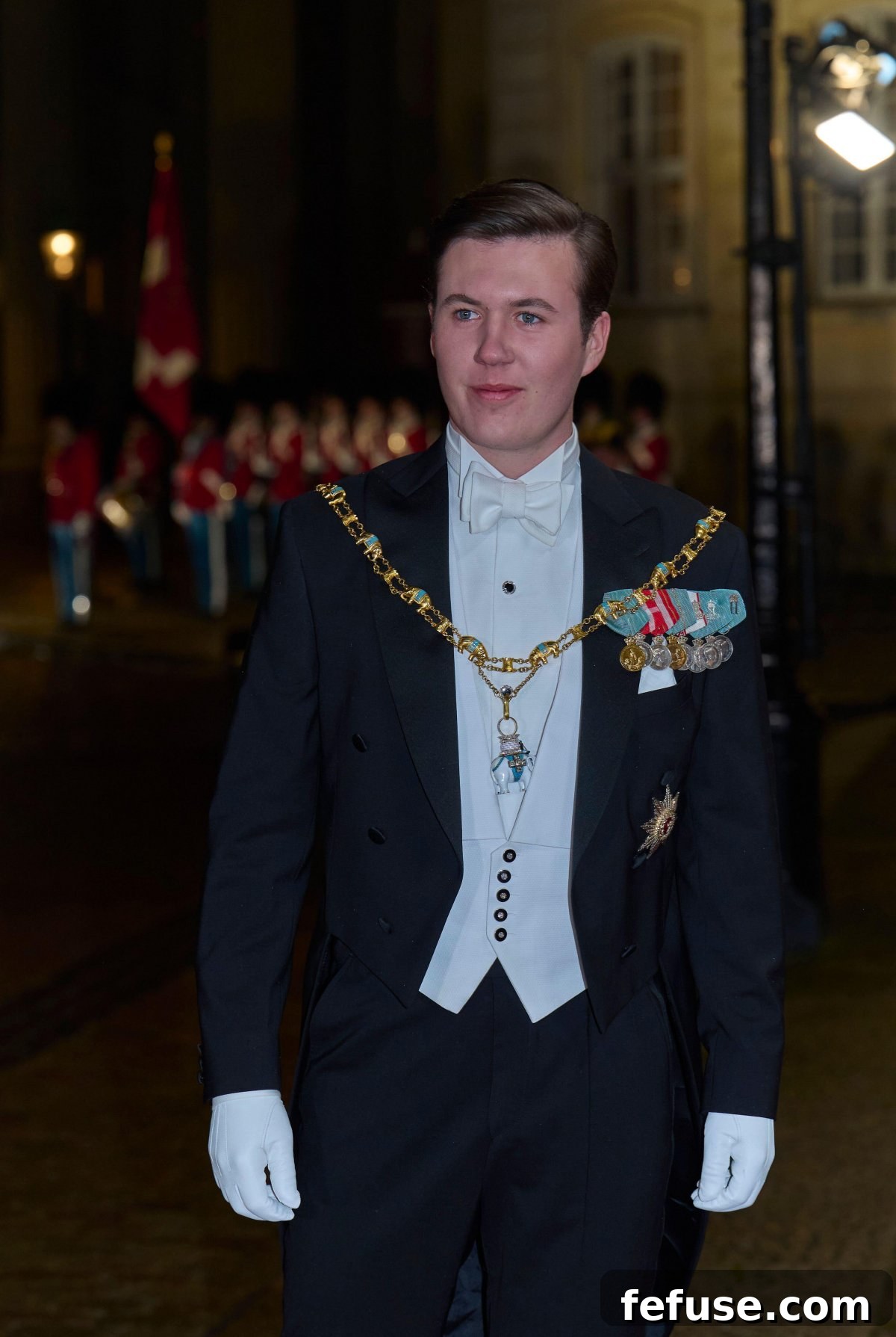 The Crown Prince of Denmark attends the New Year's Levee at Amalienborg Palace in Copenhagen on January 1, 2025 (Stefan Lindblom/TT News Agency/Alamy)
