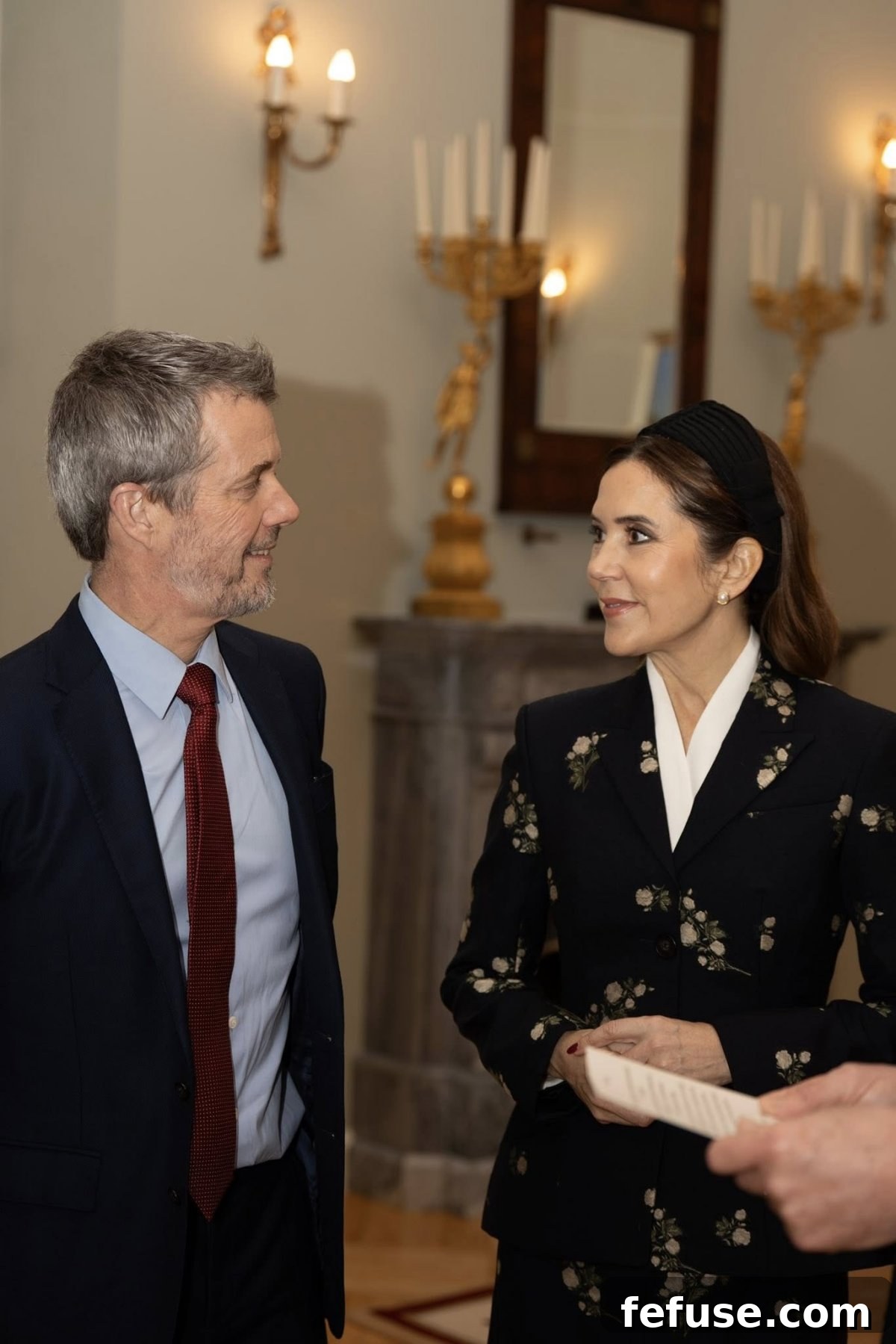 The King and Queen of Denmark are welcomed by the President and First Lady of Lithuania to the Presidential Palace in Vilnius on January 28, 2026 (Kongehuset)
