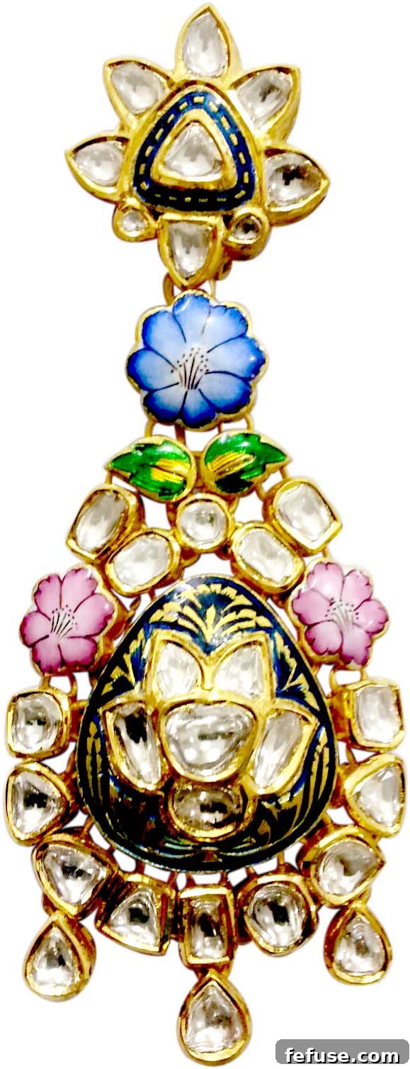 Jadau pendant with multiple precious stones