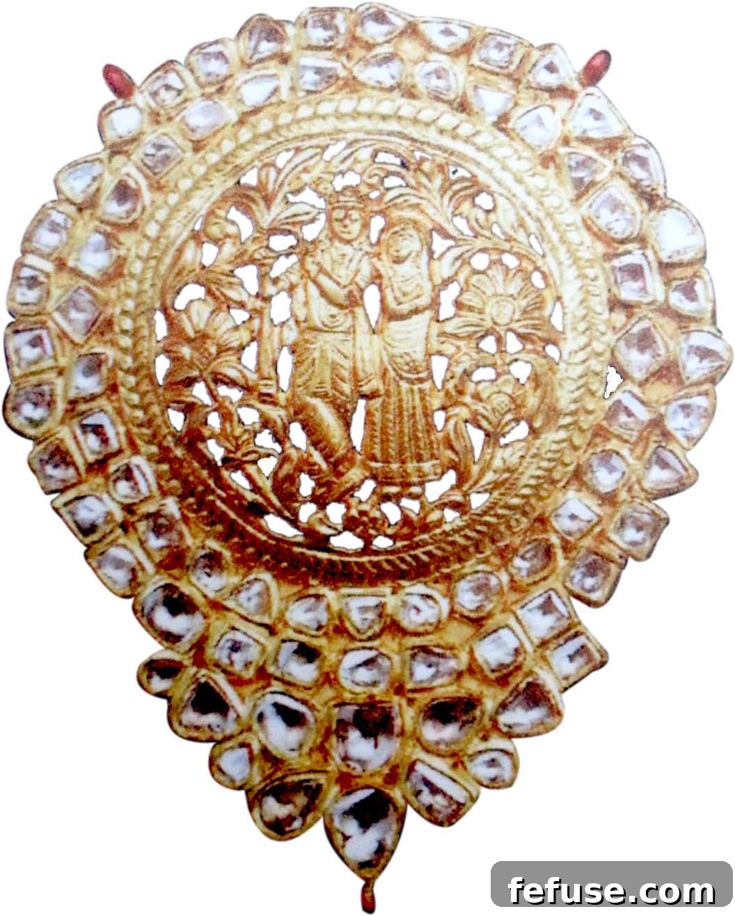 Exquisite Jadau necklace with emeralds and pearls