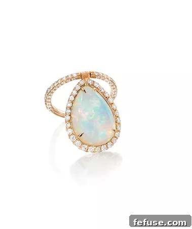 Nina Runsdorf Flip Opal and Diamond Ring