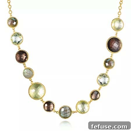 Piara necklace with amethyst, smoky quartz, and labradorite