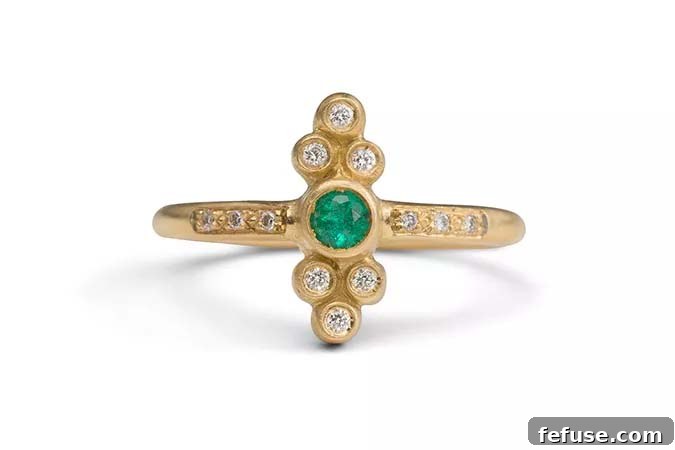 Lulu & Shay Olivia Ring Olivia ring by Lulu & Shay with emerald and diamonds