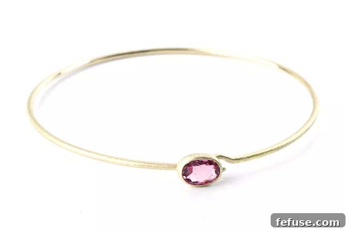 Elegant Pink Tourmaline Bangle