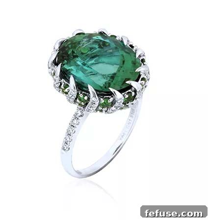 Emerald Green Tourmaline Ring