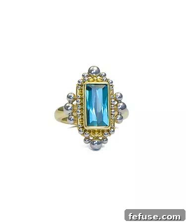 Unique Indicolite Tourmaline Ring
