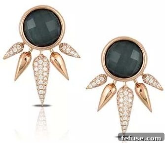 Haute Hematite earrings with rose gold and diamonds for Pale Dogwood