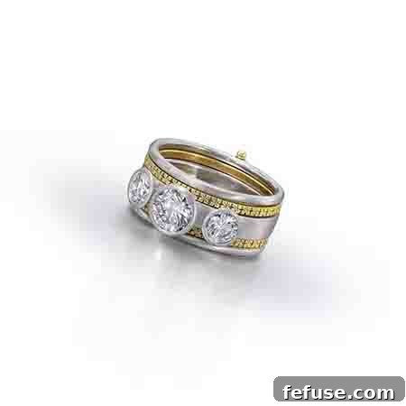 Stacking Style Bezel Set Diamond Engagement Ring