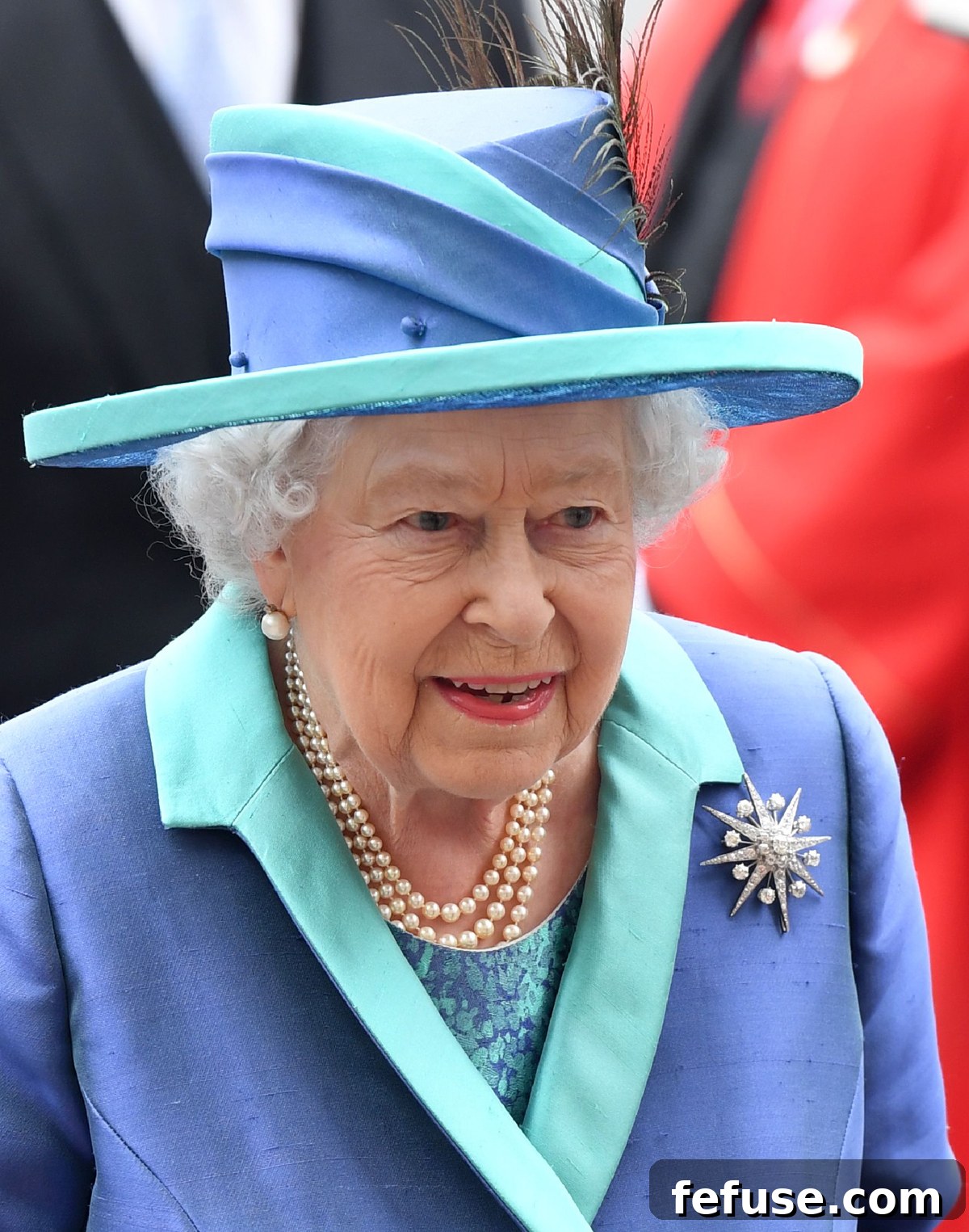 Queen Elizabeth II wears the Jardine Star Brooch at the Royal Air Force centenary service at Westminster Abbey, July 10, 2018.