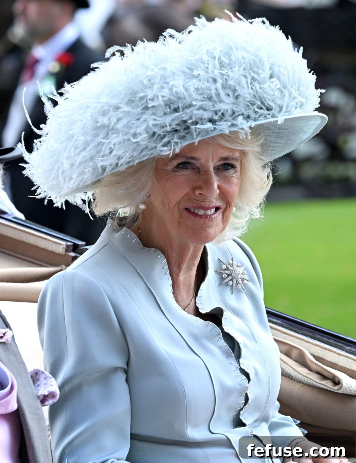 Queen Camilla attending day four of Royal Ascot on June 21, 2019.